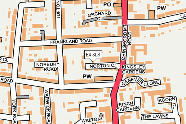 E4 8LS map - OS OpenMap – Local (Ordnance Survey)