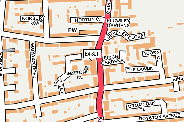 E4 8LT map - OS OpenMap – Local (Ordnance Survey)