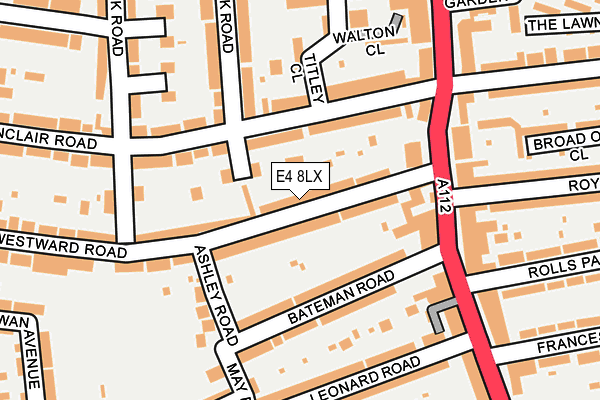 E4 8LX map - OS OpenMap – Local (Ordnance Survey)