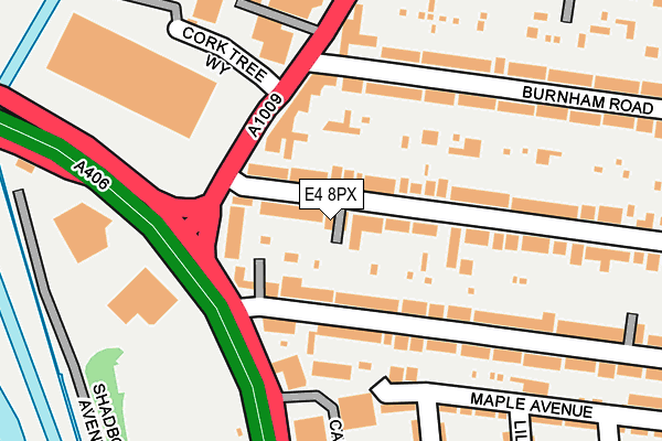 E4 8PX map - OS OpenMap – Local (Ordnance Survey)