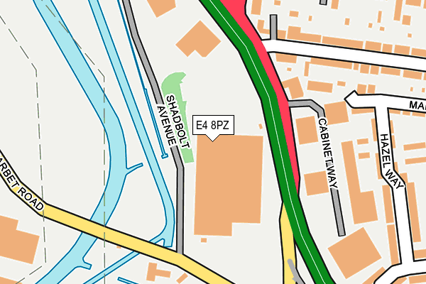 E4 8PZ map - OS OpenMap – Local (Ordnance Survey)