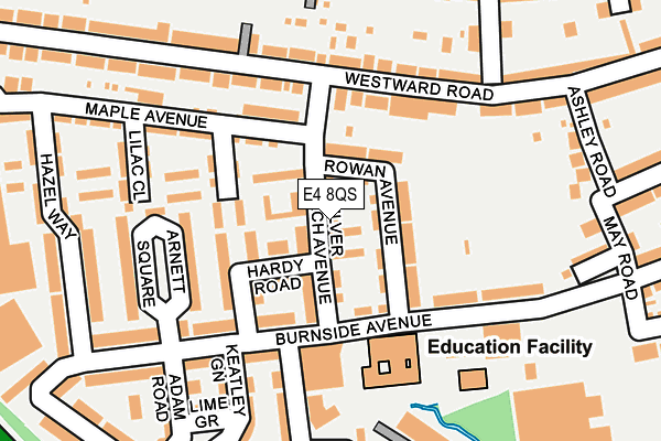 E4 8QS map - OS OpenMap – Local (Ordnance Survey)