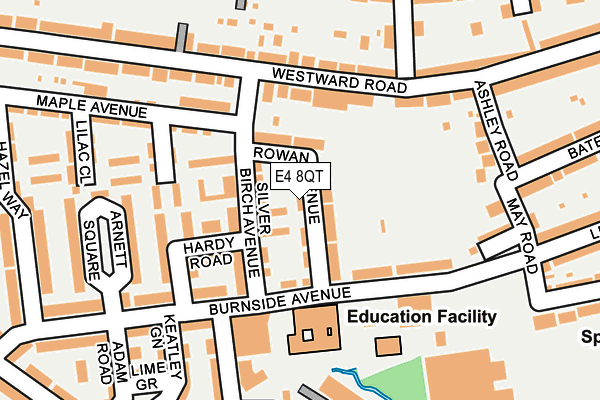 E4 8QT map - OS OpenMap – Local (Ordnance Survey)