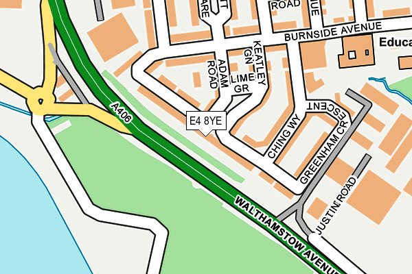 E4 8YE map - OS OpenMap – Local (Ordnance Survey)