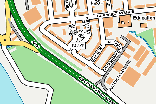 E4 8YF map - OS OpenMap – Local (Ordnance Survey)