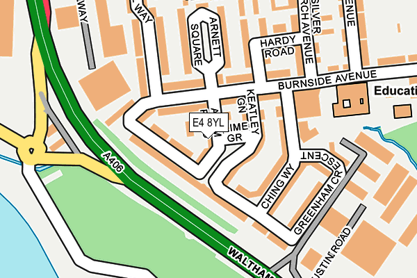 E4 8YL map - OS OpenMap – Local (Ordnance Survey)