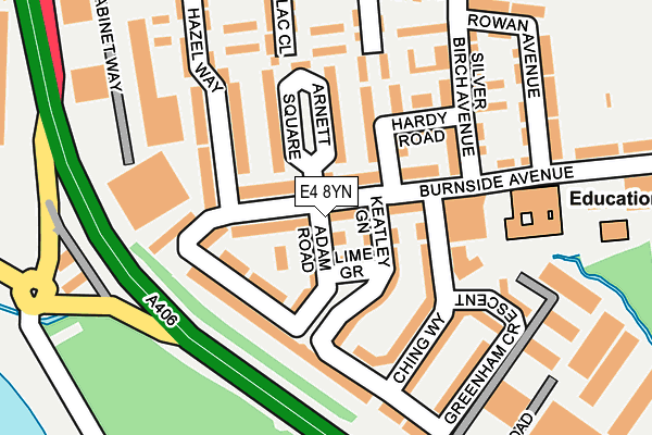 E4 8YN map - OS OpenMap – Local (Ordnance Survey)