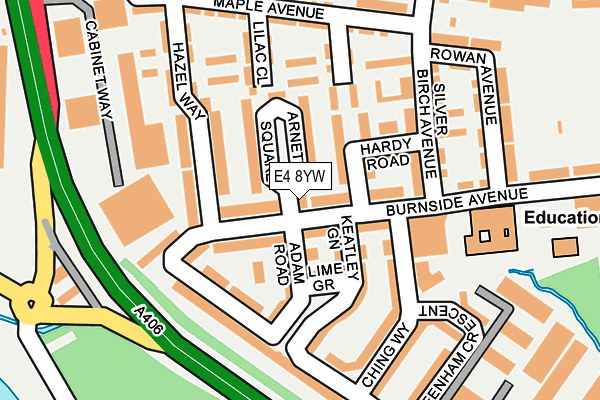 E4 8YW map - OS OpenMap – Local (Ordnance Survey)