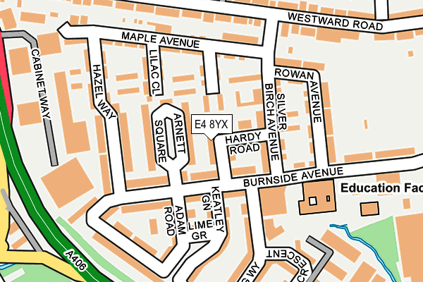 E4 8YX map - OS OpenMap – Local (Ordnance Survey)