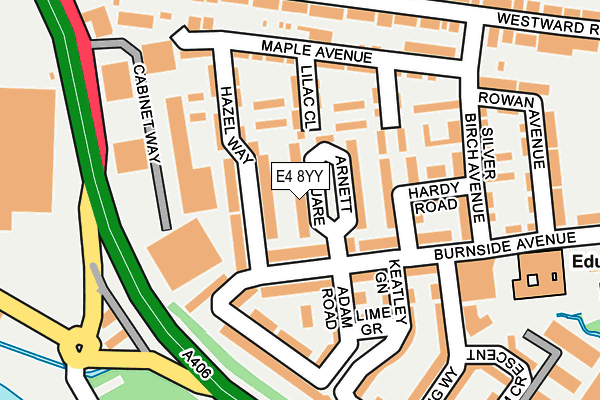 E4 8YY map - OS OpenMap – Local (Ordnance Survey)