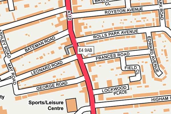 E4 9AB map - OS OpenMap – Local (Ordnance Survey)