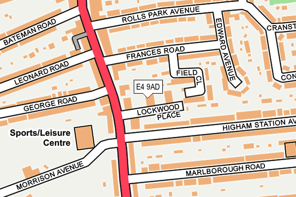 E4 9AD map - OS OpenMap – Local (Ordnance Survey)