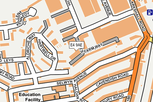 E4 9AE map - OS OpenMap – Local (Ordnance Survey)