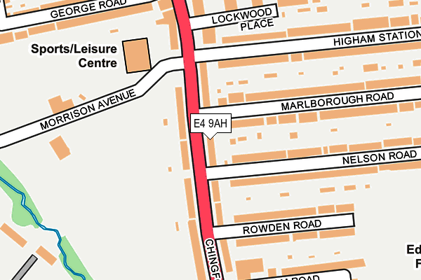 E4 9AH map - OS OpenMap – Local (Ordnance Survey)