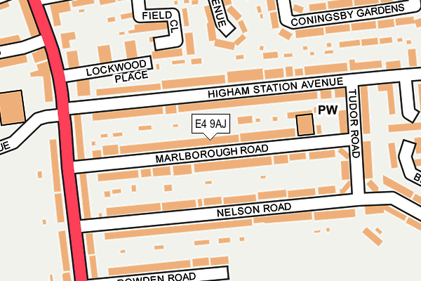 E4 9AJ map - OS OpenMap – Local (Ordnance Survey)