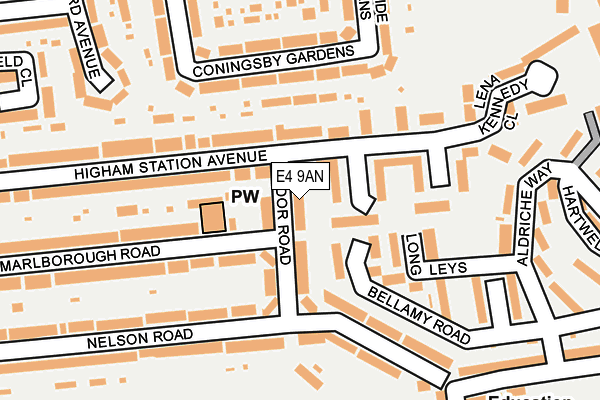 E4 9AN map - OS OpenMap – Local (Ordnance Survey)