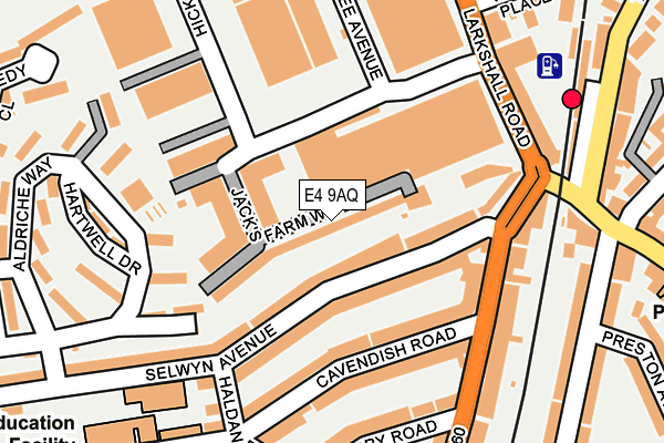 E4 9AQ map - OS OpenMap – Local (Ordnance Survey)