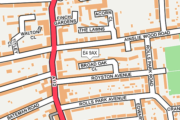 E4 9AX map - OS OpenMap – Local (Ordnance Survey)