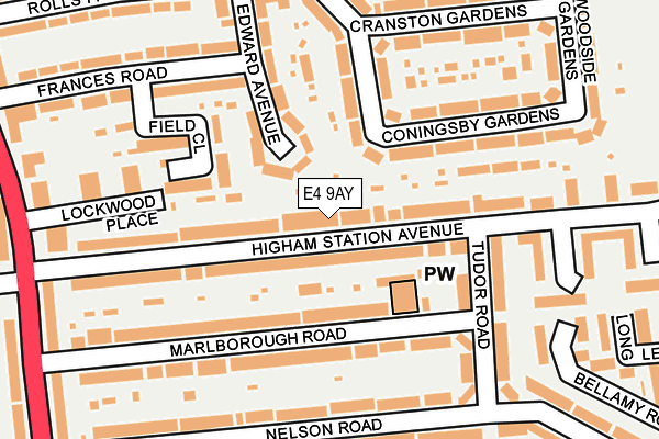 E4 9AY map - OS OpenMap – Local (Ordnance Survey)