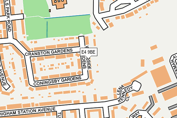 E4 9BE map - OS OpenMap – Local (Ordnance Survey)