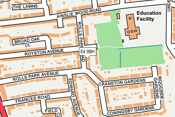 E4 9BH map - OS OpenMap – Local (Ordnance Survey)