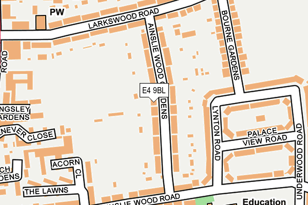 E4 9BL map - OS OpenMap – Local (Ordnance Survey)