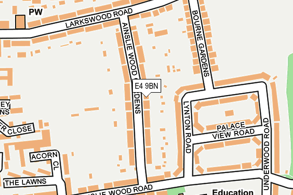 E4 9BN map - OS OpenMap – Local (Ordnance Survey)