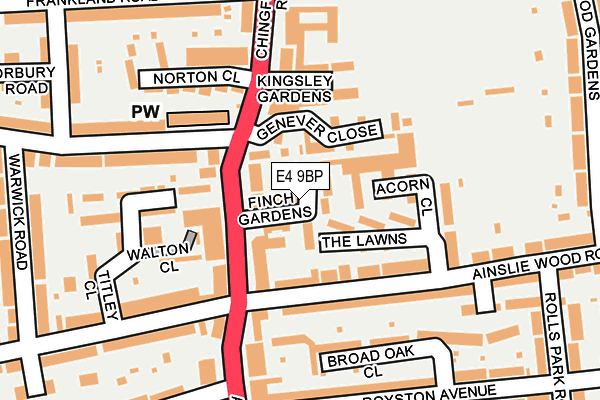 E4 9BP map - OS OpenMap – Local (Ordnance Survey)