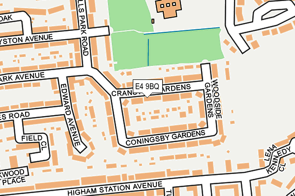 E4 9BQ map - OS OpenMap – Local (Ordnance Survey)