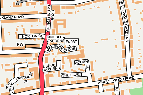 E4 9BT map - OS OpenMap – Local (Ordnance Survey)