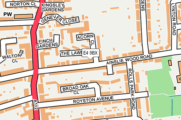 E4 9BX map - OS OpenMap – Local (Ordnance Survey)