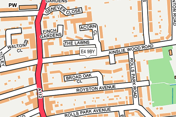 E4 9BY map - OS OpenMap – Local (Ordnance Survey)