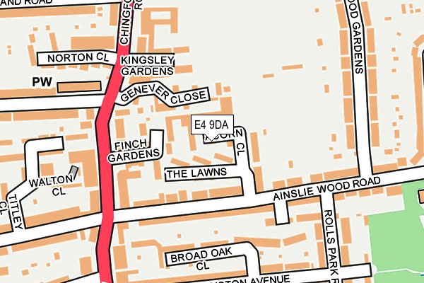 E4 9DA map - OS OpenMap – Local (Ordnance Survey)