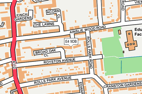 E4 9DB map - OS OpenMap – Local (Ordnance Survey)