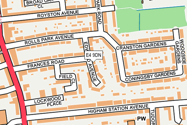 E4 9DN map - OS OpenMap – Local (Ordnance Survey)