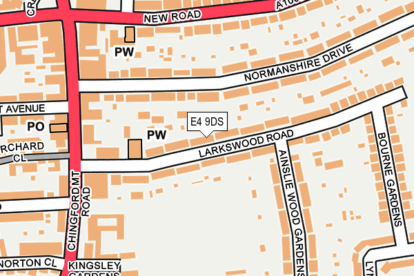 E4 9DS map - OS OpenMap – Local (Ordnance Survey)