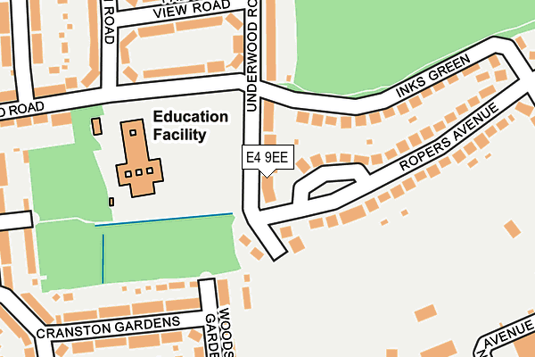 E4 9EE map - OS OpenMap – Local (Ordnance Survey)