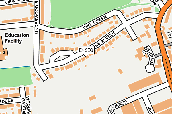 E4 9EG map - OS OpenMap – Local (Ordnance Survey)