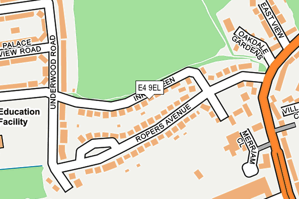 E4 9EL map - OS OpenMap – Local (Ordnance Survey)