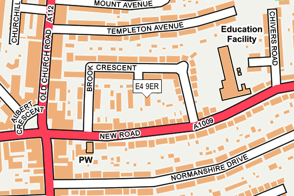 E4 9ER map - OS OpenMap – Local (Ordnance Survey)