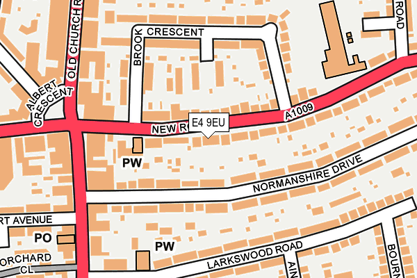 E4 9EU map - OS OpenMap – Local (Ordnance Survey)