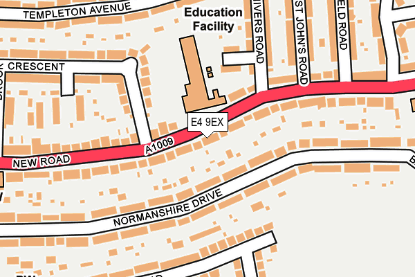 E4 9EX map - OS OpenMap – Local (Ordnance Survey)