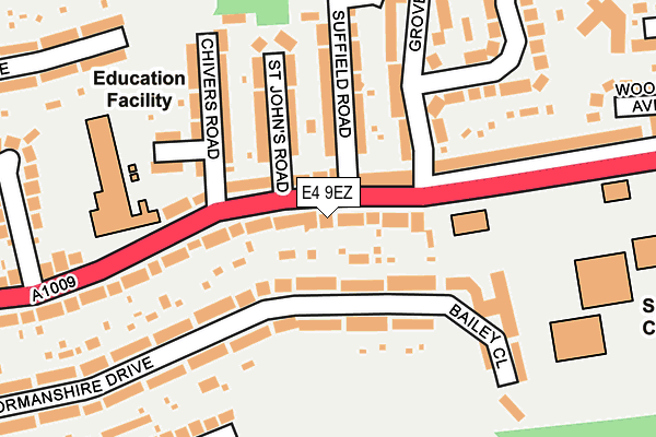 E4 9EZ map - OS OpenMap – Local (Ordnance Survey)