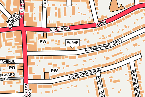 E4 9HE map - OS OpenMap – Local (Ordnance Survey)