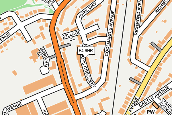 E4 9HR map - OS OpenMap – Local (Ordnance Survey)