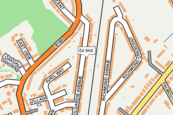 E4 9HX map - OS OpenMap – Local (Ordnance Survey)