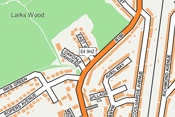 E4 9HZ map - OS OpenMap – Local (Ordnance Survey)