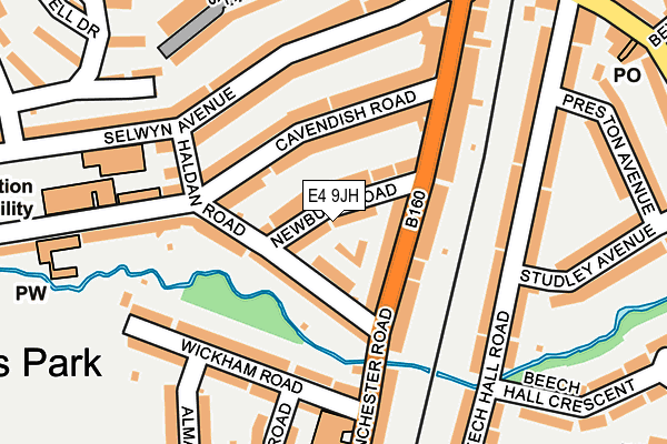 E4 9JH map - OS OpenMap – Local (Ordnance Survey)