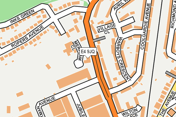 E4 9JQ map - OS OpenMap – Local (Ordnance Survey)