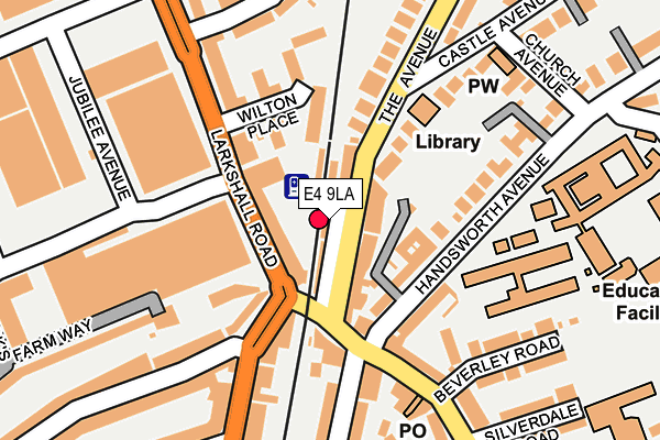 E4 9LA map - OS OpenMap – Local (Ordnance Survey)